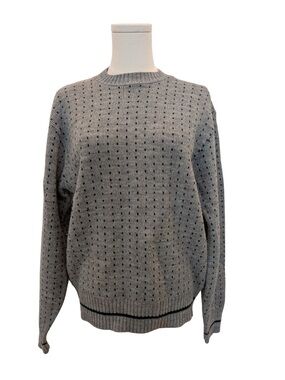 Classic Gray Textured Crewneck Sweater